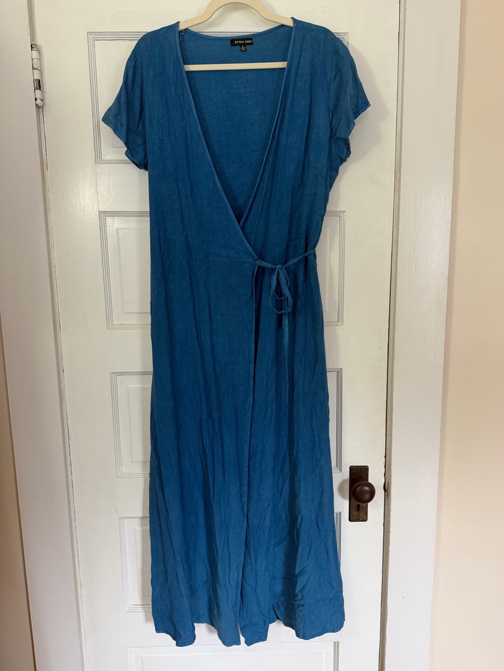 Blue Wrap Maxi Dress